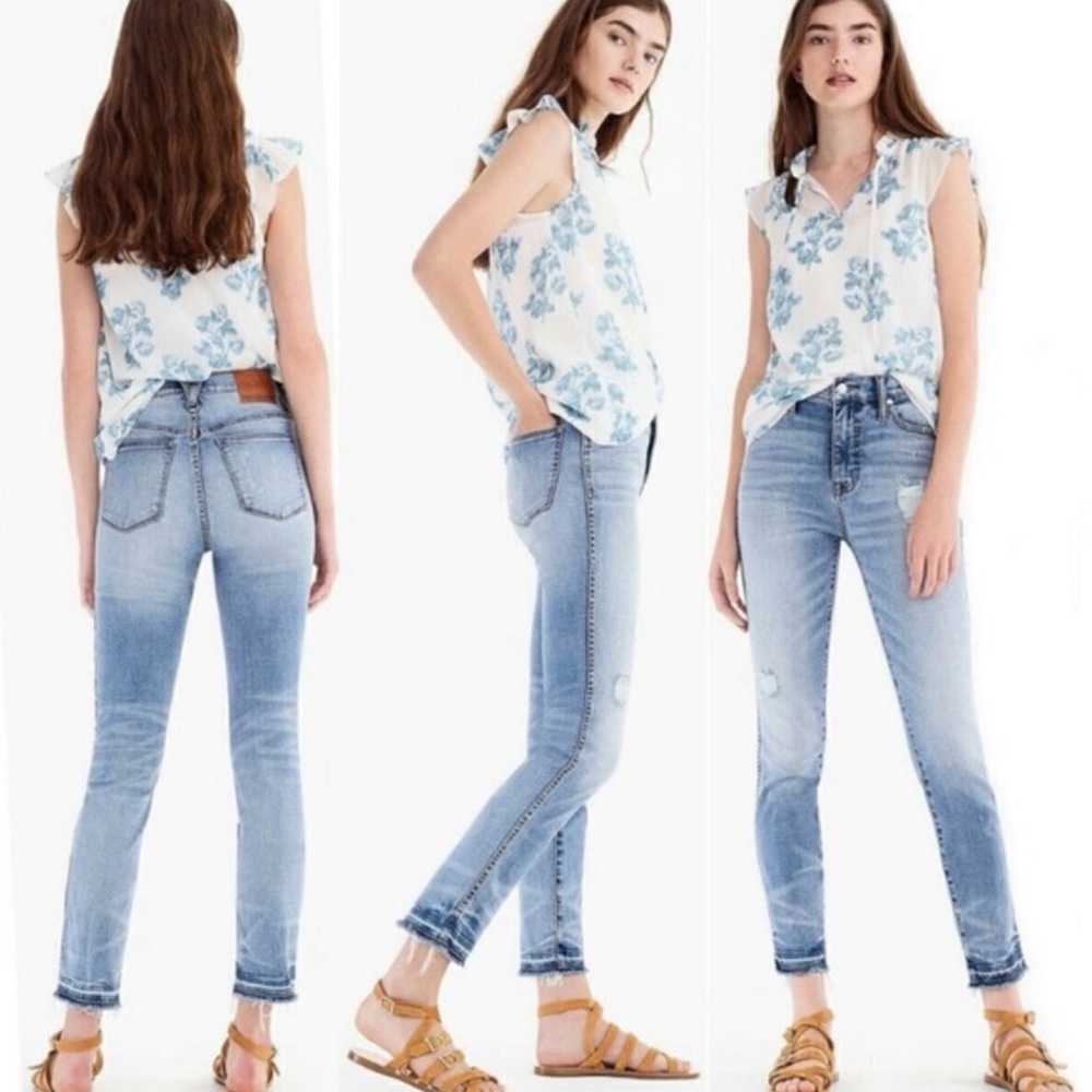 Point Sur for J. Crew Hightower Distressed Raw Hem Straight Jeans